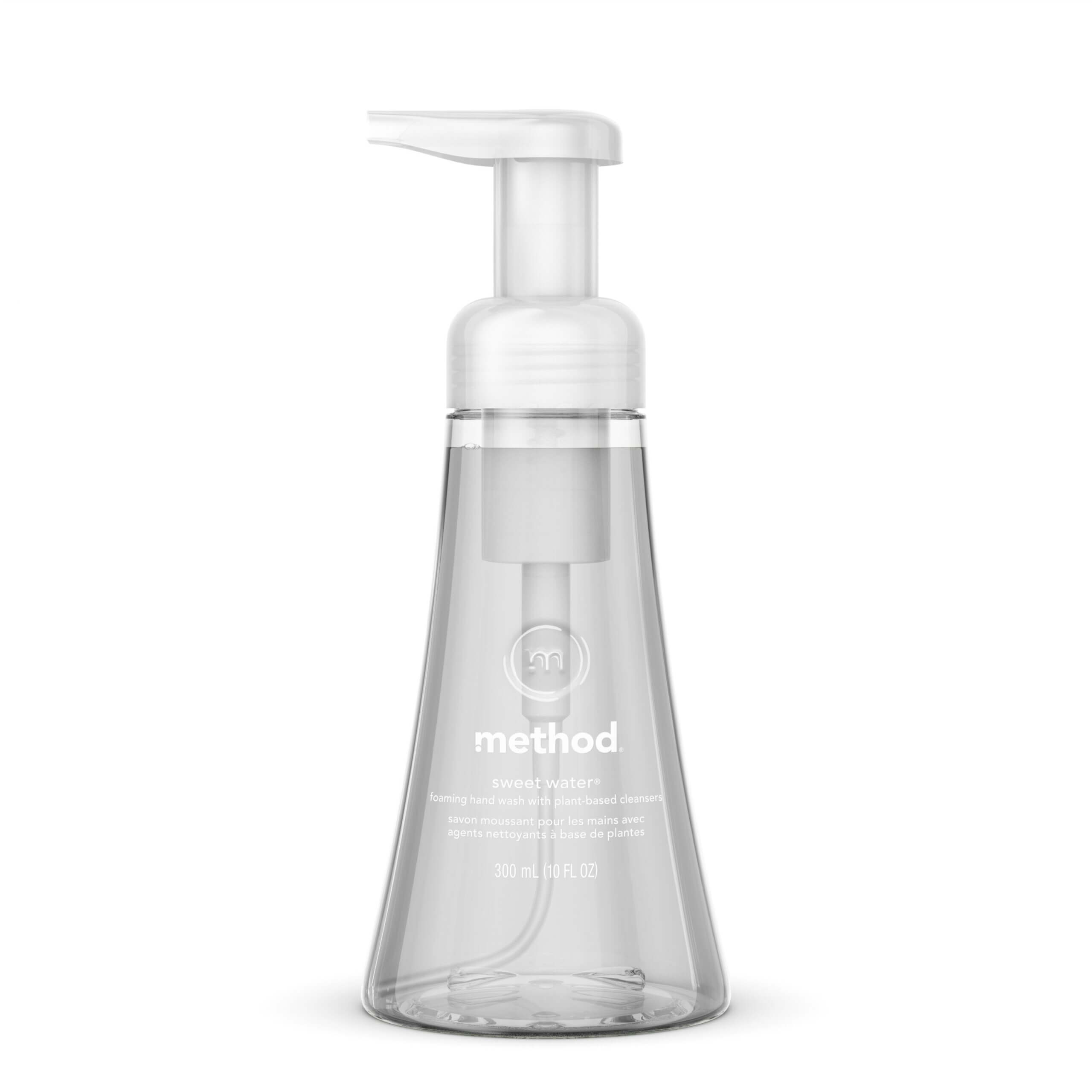 Method Foaming Hand Soap - Sweet Water Scent - 10 fl oz (295.7 mL) - Push Pump Dispenser - Hand - Clear - Paraben-free, Phthalate-free, Triclosan-free - 1 Each