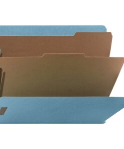 Nature Saver Letter Recycled Classification Folder - 8 1/2" x 11" - End Tab Location - 2 Divider(s) - Fiberboard - Blue - 100% Recycled - 10 / Box