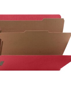 Nature Saver Letter Recycled Classification Folder - 8 1/2" x 11" - End Tab Location - 2 Divider(s) - Fiberboard - Bright Red - 100% Recycled - 10 / Box