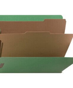 Nature Saver Letter Recycled Classification Folder - 8 1/2" x 11" - End Tab Location - 2 Divider(s) - Fiberboard - Green - 100% Recycled - 10 / Box