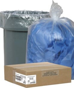 Nature Saver Recycled Trash Can Liners - Medium Size - 33 gal Capacity - 33" Width x 39" Length - 1.25 mil (32 Micron) Thickness - Low Density - Clear - 100/Carton - Pilferage Control
