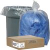 Nature Saver Recycled Trash Can Liners - Large Size - 45 gal Capacity - 40" Width x 46" Length - 1.50 mil (38 Micron) Thickness - Low Density - Clear - 100/Carton - Pilferage Control