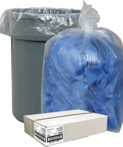 Nature Saver Recycled Trash Can Liners - Extra Large Size - 60 gal Capacity - 38" Width x 58" Length - 1.50 mil (38 Micron) Thickness - Low Density - Clear - 100/Carton - Pilferage Control