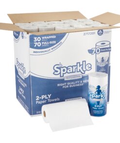 Sparkle Professional Series&reg; Paper Towel Rolls by GP Pro - 2 Ply - 8.80" x 11" - 70 Sheets/Roll - White - Paper - Long Lasting, Absorbent, Individually Wrapped, Perforated - For Multipurpose, Hand - 30 / Carton