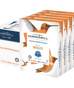 Hammermill Premium Multipurpose Paper- 5 Ream - White - 97 Brightness - Letter - 8 1/2" x 11" - 24 lb Basis Weight - 2500 / Carton - FSC - Jam-free, Smear Resistant, Acid-free, Archival-safe, Quick Drying