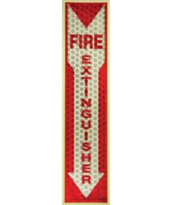Miller's Creek Luminous Fire Extinguisher Sign - 1 Each - Fire Extinguisher Print/Message - 4" Width x 16.8" Height - Rectangular Shape - Red Print/Message Color - Reflective, Flexible, Adhesive, Recyclable - Red