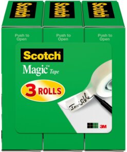 Scotch 3/4"W Magic Tape - 27.78 yd Length x 0.75" Width - 1" Core - 3 / Pack - Matte Clear