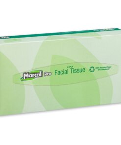 Marcal Pro Facial Tissue - Flat Box - 2 Ply - 4.50" x 8.60" - White - Absorbent, Soft, Hypoallergenic, Fragrance-free, Dye-free - For Healthcare, Office - 100 - 100 / Box