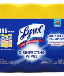 Lysol Disinfecting Wipes 3-pack - Wipe - Lemon Scent - 35 / Canister - 105 / Pack - White