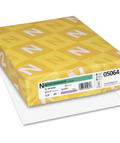 Neenah Bright White Environment Paper - 95 Brightness - 92% Opacity - Letter - 8 1/2" x 11" - 24 lb Basis Weight - Smooth - 500 / Ream - Acid-free, Archival-safe, Chlorine-free, Watermarked