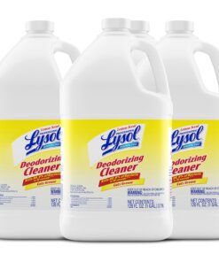 Lysol Deodorizing Cleaner - Concentrate Liquid - 128 fl oz (4 quart) - Lemon Scent - 4 / Carton - Yellow