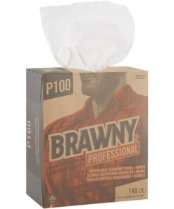 Brawny&reg; Professional P100 Disposable Cleaning Towels - Towel - 8" Width x 12.50" Length - 148 / Box - 20 / Carton - White