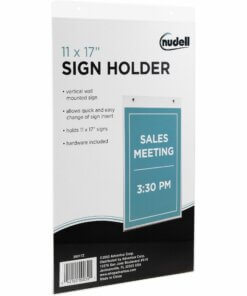 Golite nu-dell Wall Sign Holder - 1 Each - 11" Width x 17" Height - Rectangular Shape - Pre-drilled - Acrylic - Clear