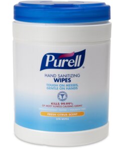 PURELL&reg; Sanitizing Wipes - White - Durable, Lint-free - For Hand - 270 Per Canister - 1 Each
