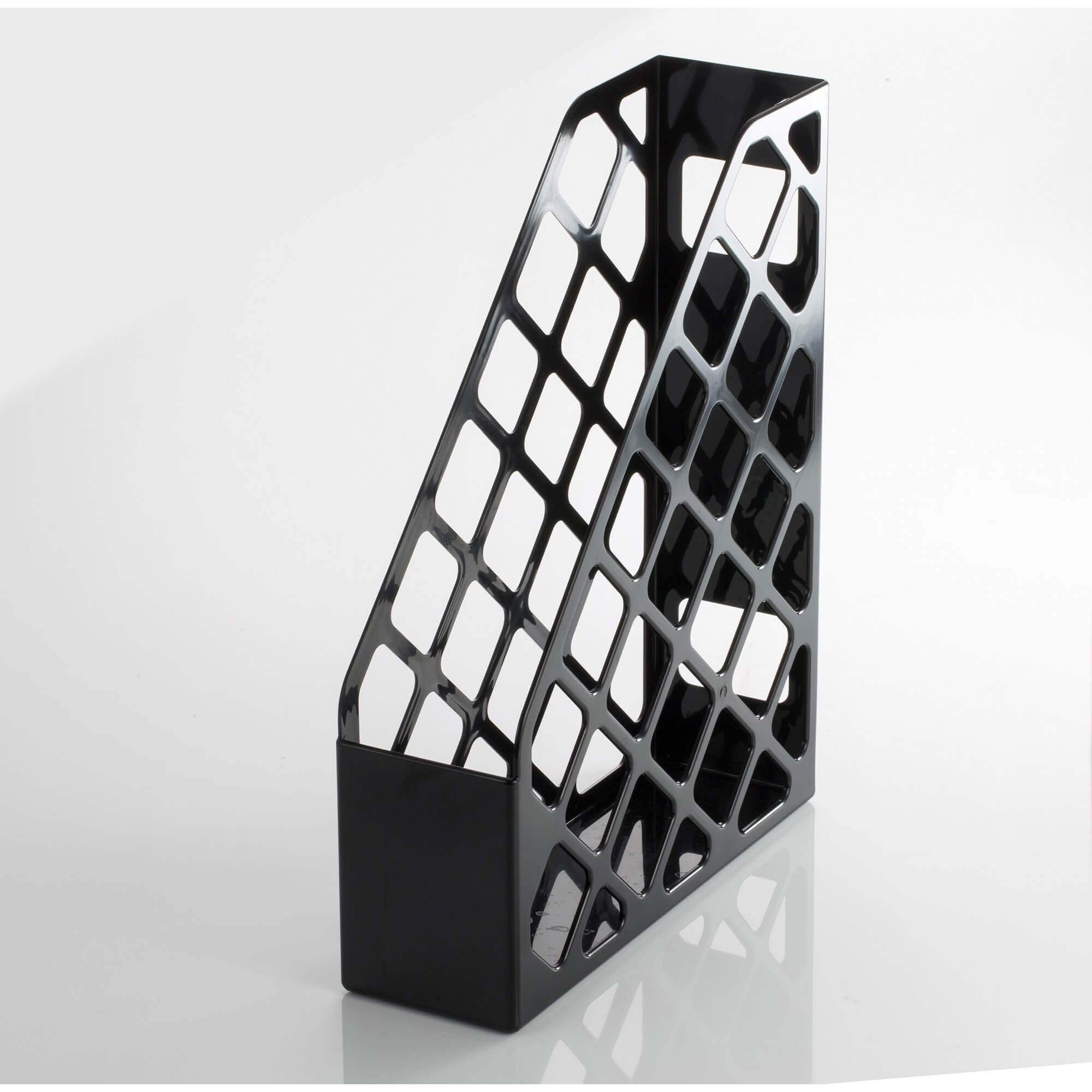 Officemate Open Top Magazine File - Black - Plastic - 1 Each