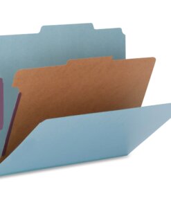 Nature Saver 2/5 Tab Cut Legal Recycled Classification Folder - 8 1/2" x 14" - 2" Fastener Capacity for Folder, 2" Fastener Capacity, 2" Fastener Capacity - Top Tab Location - Right of Center Tab Position - 1 Divider(s) - Blue - 100% Recycled - 10 / Box