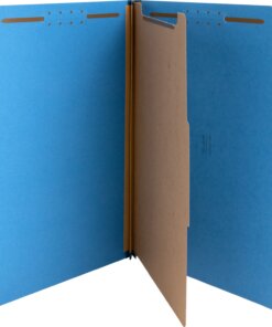 Nature Saver 2/5 Tab Cut Legal Recycled Classification Folder - 8 1/2" x 14" - 2" Fastener Capacity for Folder, 2" Fastener Capacity, 2" Fastener Capacity - Top Tab Location - Right of Center Tab Position - 1 Divider(s) - Dark Blue - 100% Recycled - 10 / Box