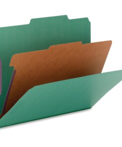 Nature Saver 2/5 Tab Cut Legal Recycled Classification Folder - 8 1/2" x 14" - 2" Fastener Capacity for Folder, 2" Fastener Capacity, 2" Fastener Capacity - Top Tab Location - Right of Center Tab Position - 1 Divider(s) - Green - 100% Recycled - 10 / Box