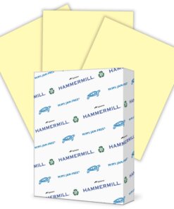 Hammermill Colors Recycled Copy Paper - Canary - 96 Brightness - Letter - 8 1/2" x 11" - 24 lb Basis Weight - Smooth - 500 / Ream - SFI - Jam-free, Acid-free
