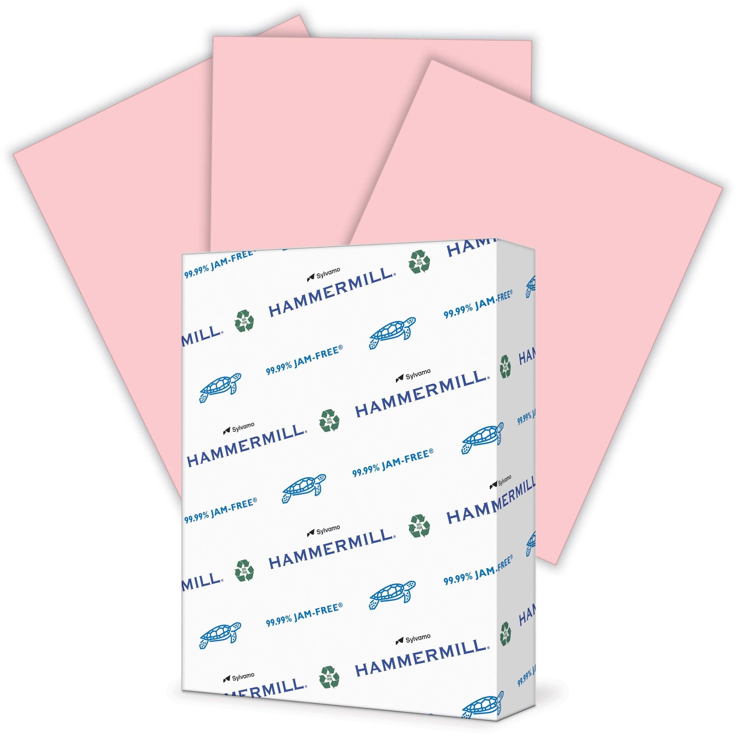 Hammermill Colors Recycled Copy Paper - Pink - Letter - 8 1/2" x 11" - 24 lb Basis Weight - Smooth - 500 / Ream - SFI - Jam-free, Acid-free