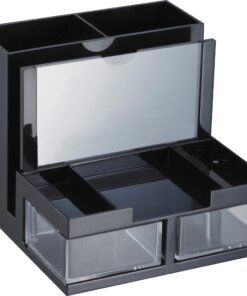 Officemate VersaPlus Desk Organizer - 9 Compartment(s) - 5.5" Height x 6.2" Width x 6.3" Depth - Desktop - Black - Plastic - 1 Each