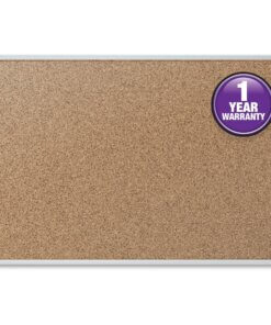 Mead Classic Cork Bulletin Board - 36" Height x 48" Width - Natural Cork Surface - Self-healing - Silver Aluminum Frame - 1 Each