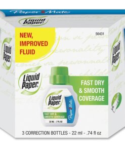 Paper Mate Liquid Paper Fast Dry Correction Fluid - Foam 22 mL - Spill Resistant, Fast-drying - 3 / Pack