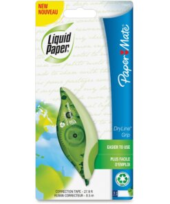 Paper Mate DryLine Grip Correction Film - 0.20" Width x 19.69 ft Length - 1 Line(s) - Ergonomic Green Dispenser - Tear Resistant, Break Resistant, Quick Drying, Comfortable Grip - 1 Each - Green