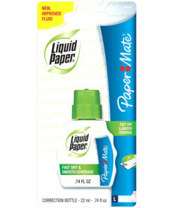 Paper Mate Liquid Paper Correction Fluid - Foam 21.88 mL - White - Spill Resistant, Fast-drying - 1 Each