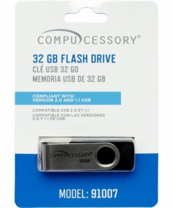 Compucessory Memory Stick-compliant Flash Drive - 32 GB - USB 2.0 - 12 MB/s Read Speed - 480 MB/s Write Speed - Silver - 1 Year Warranty - 1 Each