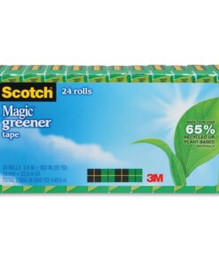 Scotch 3/4"W Magic Greener Tape - 25 yd Length x 0.75" Width - 1" Core - 24 / Pack - Matte Clear