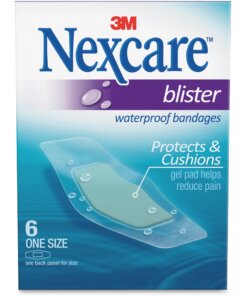 Nexcare Blister Waterproof Bandages - 1 Size - 1.06" x 2.25" - 6/Box - Clear