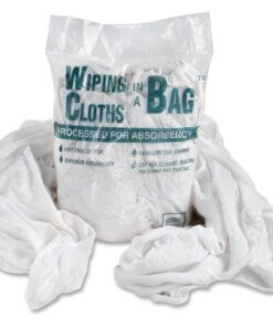 Bag A Rags Office Snax Cotton Wiping Cloths - Cloth - 1 / Bag - Blue, White