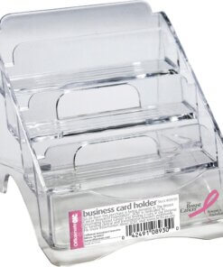 Officemate 4-tier BCA Business Card Holder - 4" x 3.8" x 4" x - Plastic - 1 Each - Clear
