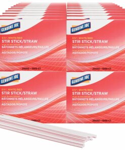 Genuine Joe 5-1/2" Plastic Stir Stick/Straws - 5.5" Length - Plastic - 40 / Carton - White