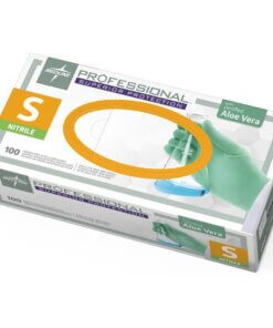 Medline Professional Series Aloetouch Gloves - Small Size - Green - Beaded Cuff, Latex-free, Powder-free, Non-sterile, Textured - For Laboratory Application - 100 / Box - 5.9 mil Thickness - 9.50" Glove Length