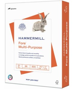 Hammermill Fore Multipurpose Copy Paper - White - 96 Brightness - Letter - 8 1/2" x 11" - 20 lb Basis Weight - 1 Ream - FSC - Acid-free