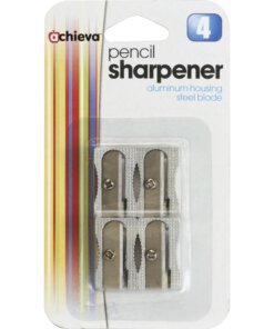 Officemate Achieva Pencil Sharpeners - Handheld - Metal, Aluminum - Metallic Silver - 4 / Pack