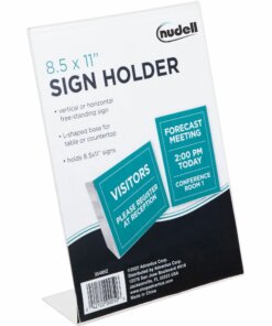 Golite nu-dell One-piece Sign Holder - 1 Each - 8.5" Width x 11" Height - Rectangular Shape - Self-standing - Acrylic - Clear
