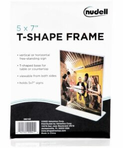 Golite nu-dell Double-sided Sign Holder - 1 Each - 5" Width x 7" Height - Rectangular Shape - Self-standing - Plastic - Clear