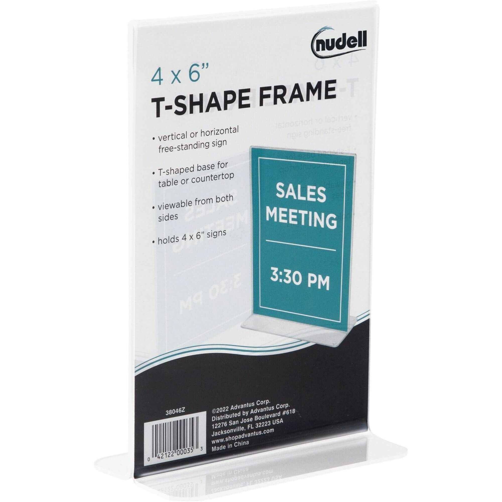 Golite nu-dell Double-sided Sign Holder - 1 Each - 4" Width x 6" Height - Rectangular Shape - Self-standing - Plastic - Clear