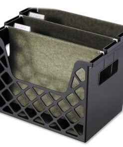 Officemate Recycled Plastic Desktop File Organizer - 10.8" Height x 13.3" Width x 8.6" Depth - Desktop - Compact, Portable - 30% - Black - 1 Each