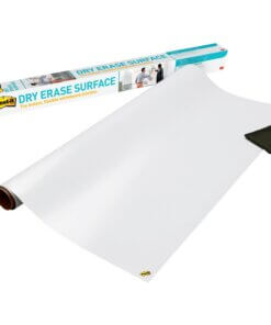 Post-it&reg; Self-Stick Dry-Erase Film Surface - White Surface - 36" (3 ft) Width x 48" (4 ft) Length - White Film - Rectangle - 1 / Pack