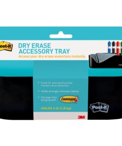 Post-it&reg; Dry-Erase Accessory Tray - 5.2" x 8.4" x 3" x - Plastic - 1 Each - Black