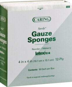 Medline Sterile Gauze Sponges - 12 Ply - 4" x 4" - 24/Carton - 50 Per Box - White - Cotton, Mesh, Woven