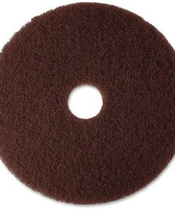 3M Brown Stripper Pad 7100 - 20" Diameter - 5/Carton x 20" Diameter - Fiber - Brown