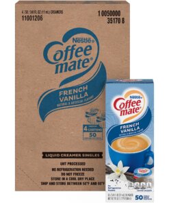 Coffee mate French Vanilla Gluten-Free Liquid Creamer - Single-Serve Tubs - French Vanilla Flavor - 0.38 fl oz (11 mL) - 4/Carton - 50 Per Box - 200 Serving