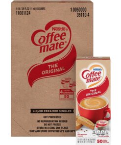 Coffee mate Original Liquid Coffee Creamer Singles - Gluten-free - Original Flavor - 0.38 fl oz (11 mL) - 50/Box - 4 Per Carton - 200 Serving