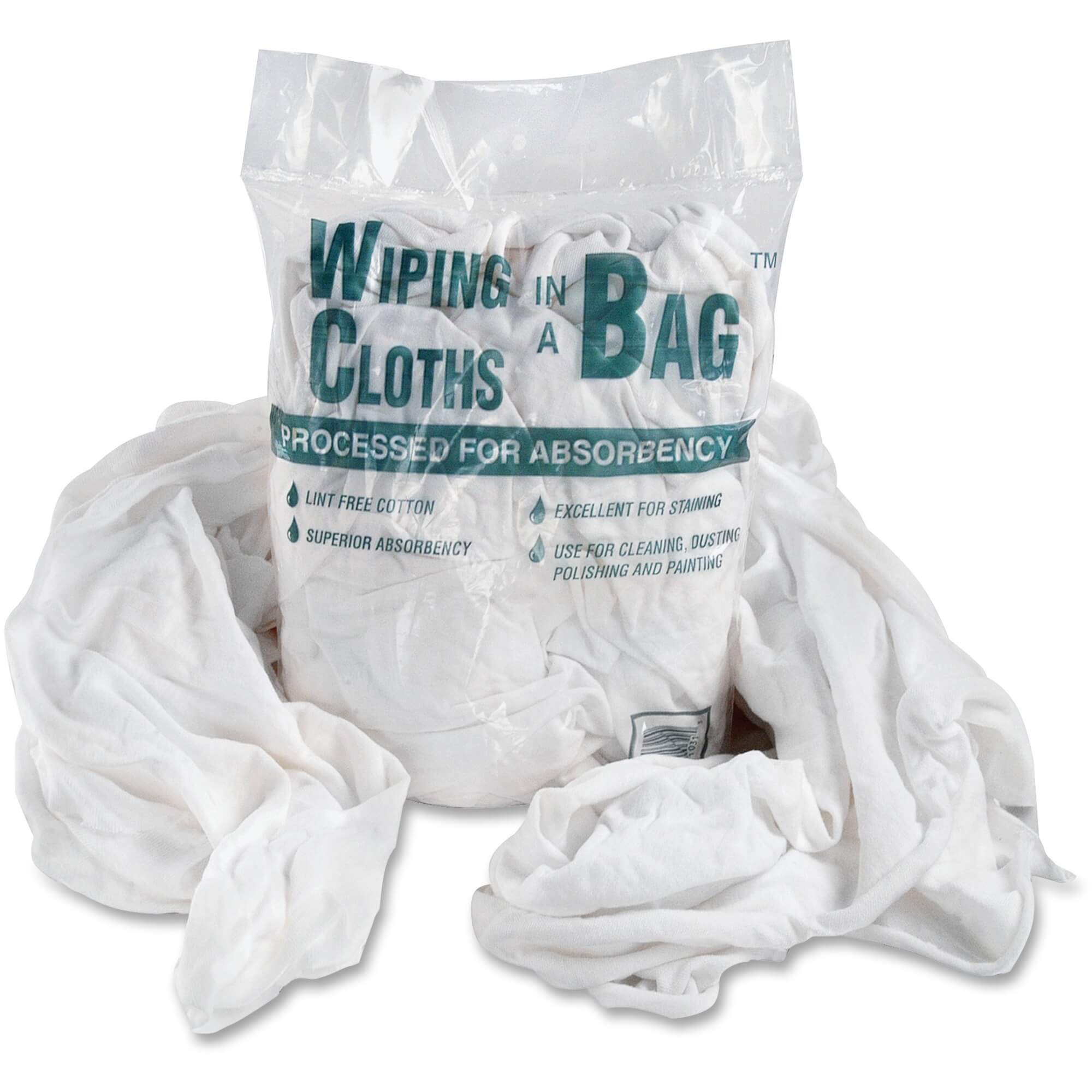 Bag A Rags Office Snax Cotton Wiping Cloths - Cloth - 12 / Carton - White