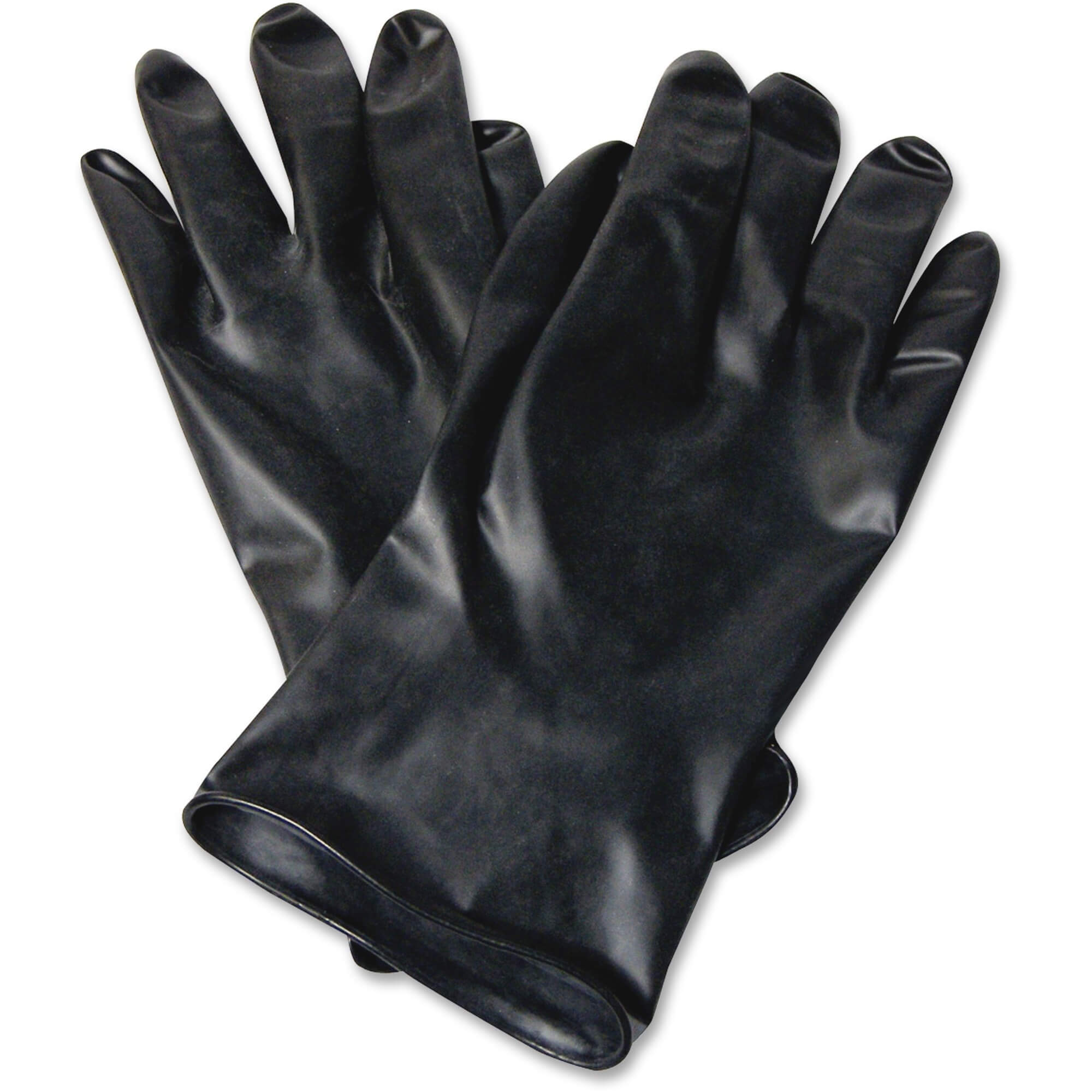 NORTH 11" Unsupported Butyl Gloves - Chemical Protection - 10 Size Number - Black - Water Resistant, Durable, Chemical Resistant, Ketone Resistant, Rolled Beaded Cuff, Comfortable, Abrasion Resistant, Cut Resistant, Tear Resistant, Puncture Resistant - For Chemical, Manufacturing, Military, Municipal Service - 2 / Pair - 13 mil Thickness - 11" Glove Length